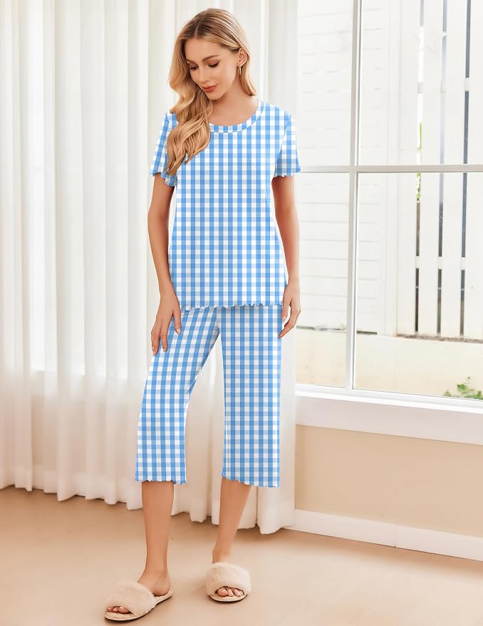 Blue Plaid/Purple Stripe