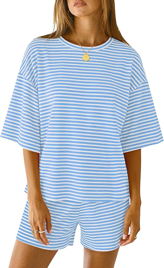 White Baby Blue Striped