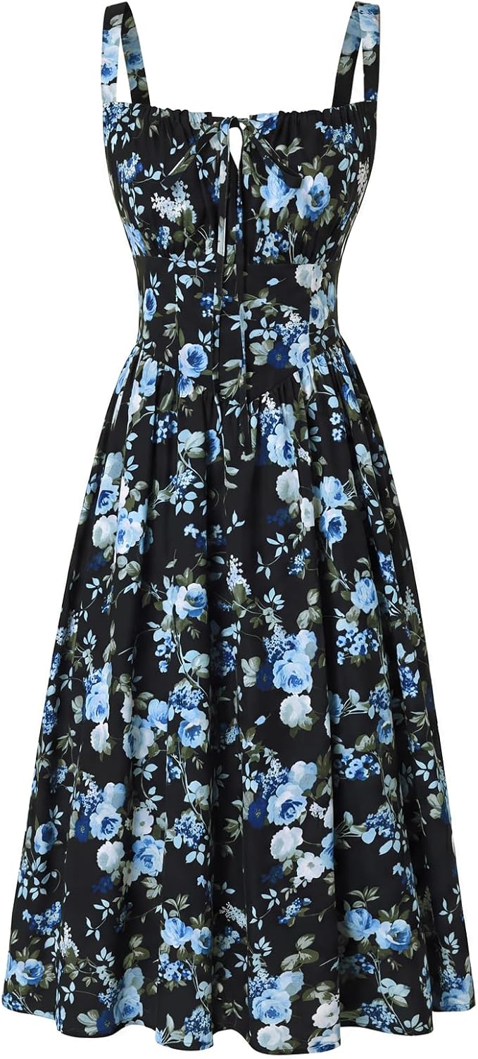 Black Blue-rose Floral
