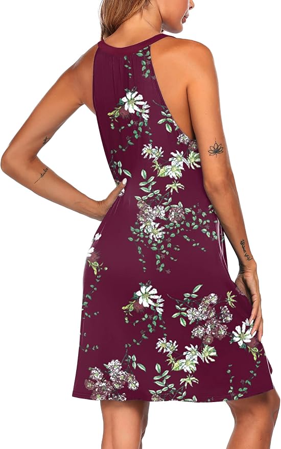 Dark Red Print