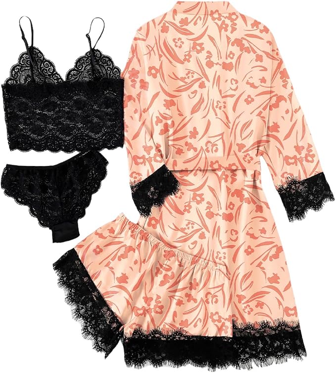Coral Pink Floral Print