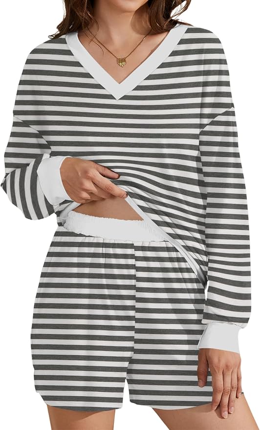 Gray White Wide Stripes