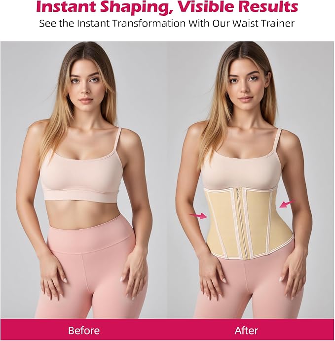 Beige (9'' Short Torso, 9 Steel Bones, Zipper)