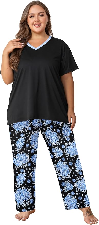 Blue Flowers/Black