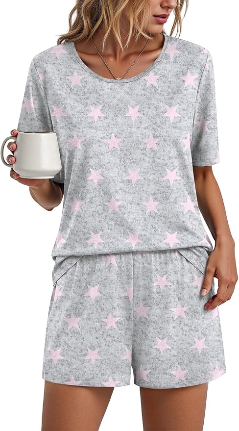 Crew Neck-fl Pink Star