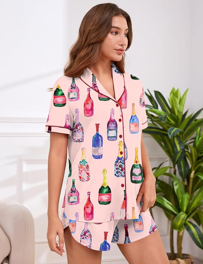 Pink Wine Bottle Print