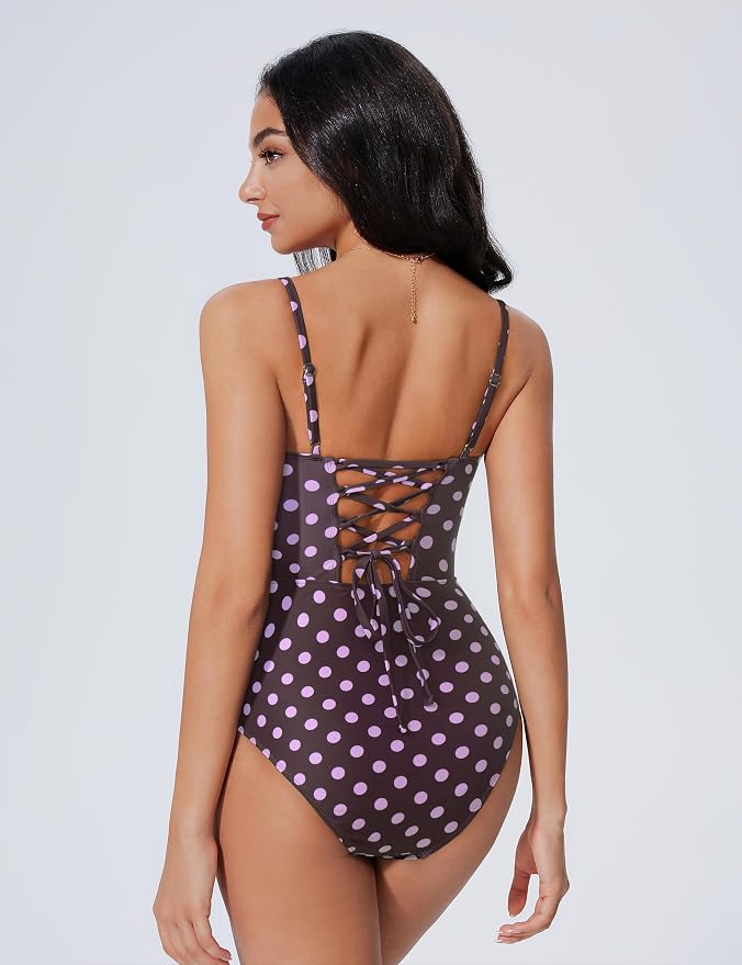 Brown/Pink Polka Dots