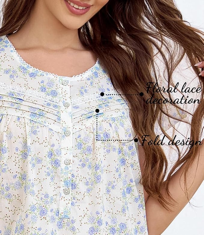 Woven-100% Cotton Red Branches, Blue Flowers