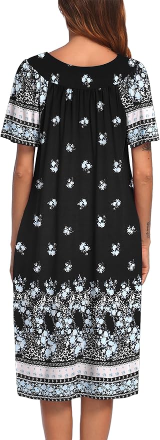 Black Blue Floral