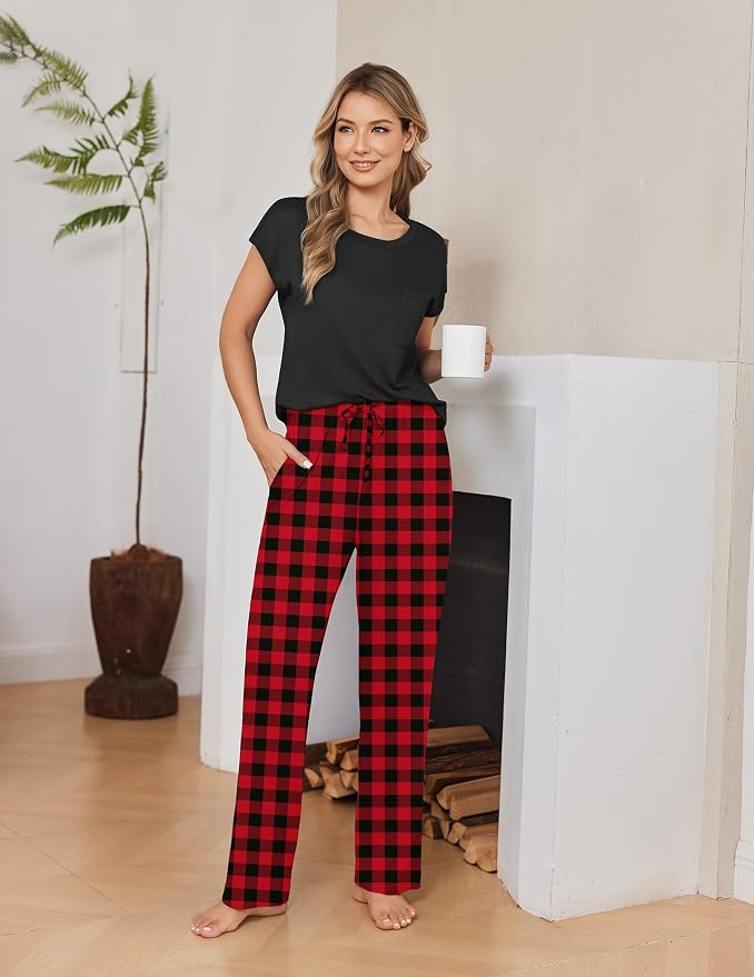 Red Plaid/Black White Plaid