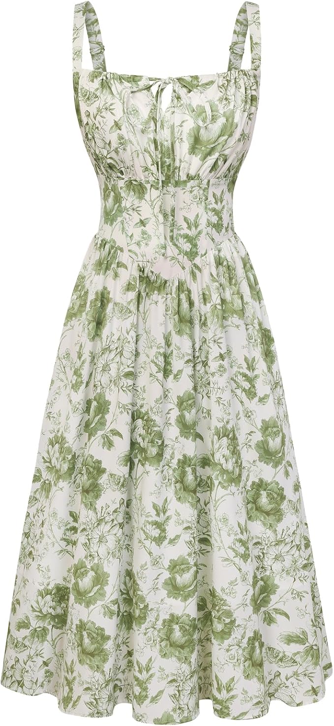 White Green Big Floral