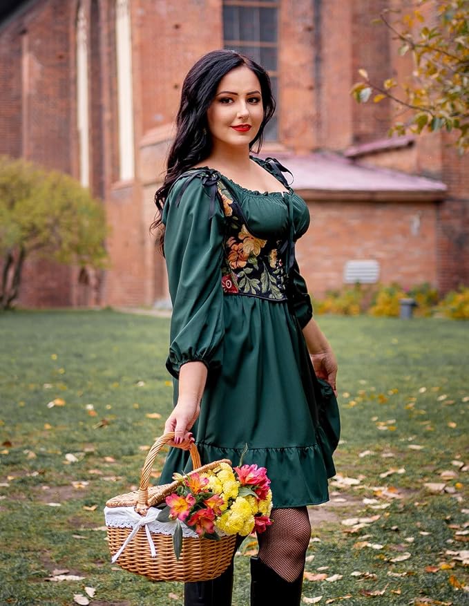 Black Green Floral