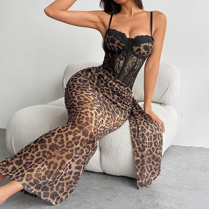 Brown Cheetah Corset