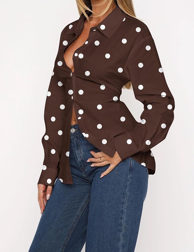 Polka Dot Brown White