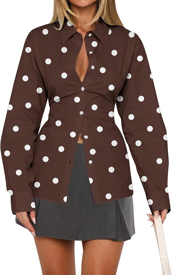 Polka Dot Brown White