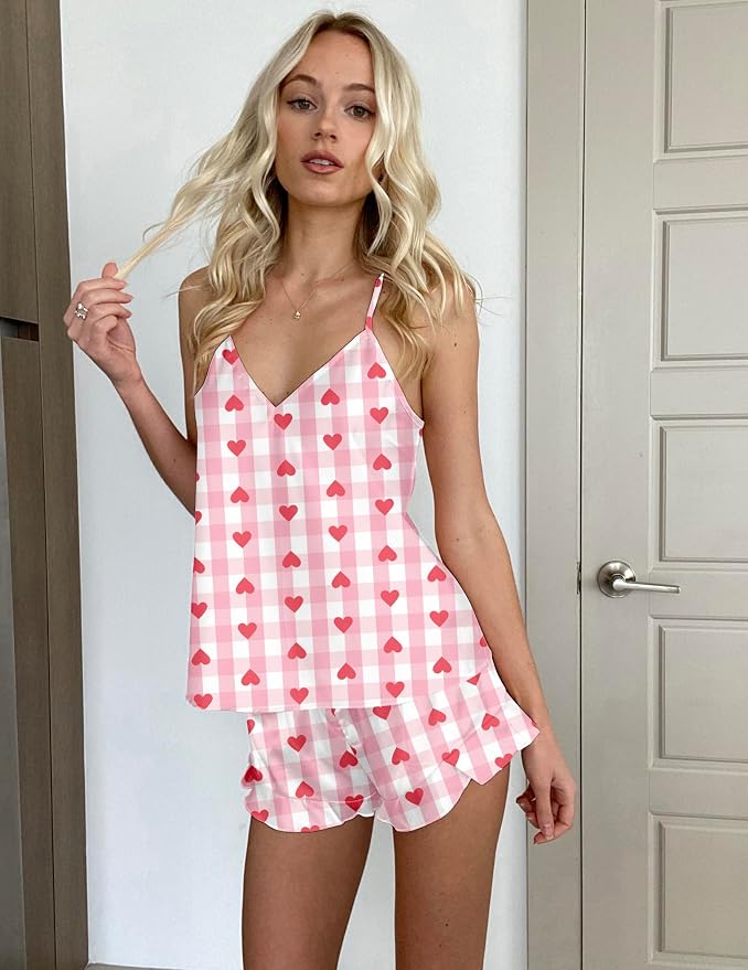 Pink Plaid Heart
