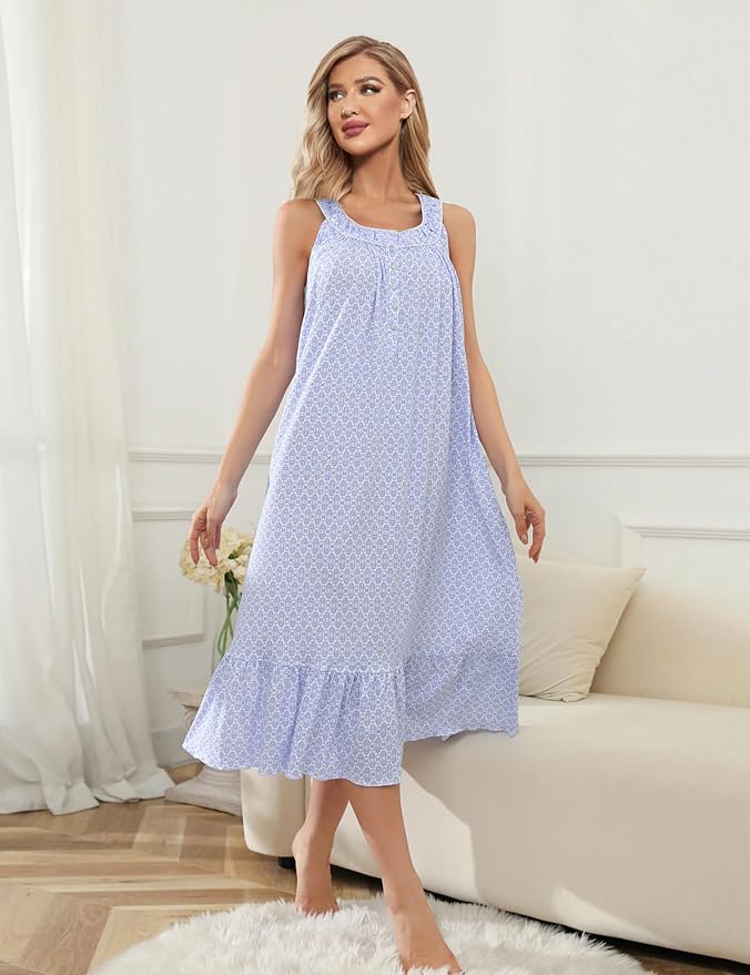 100% Cotton White Blue