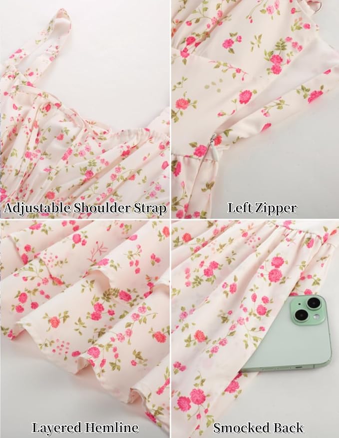 Beige Red Floral