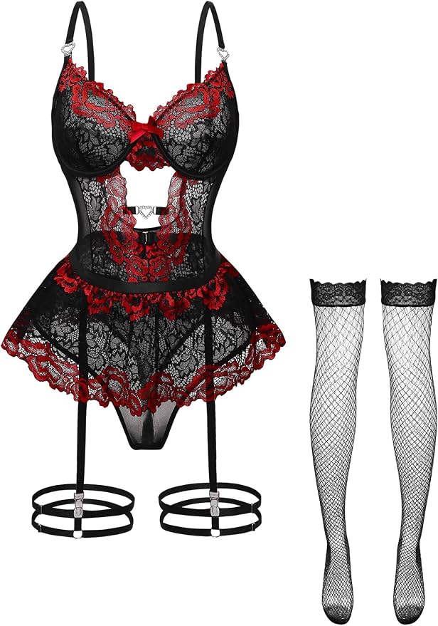 Floral Black Red