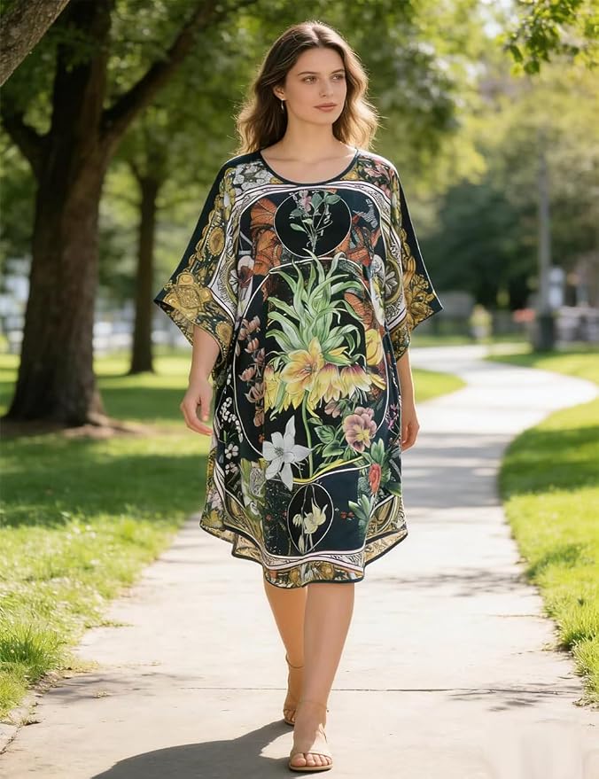 Black Hundred Flowers Pattern