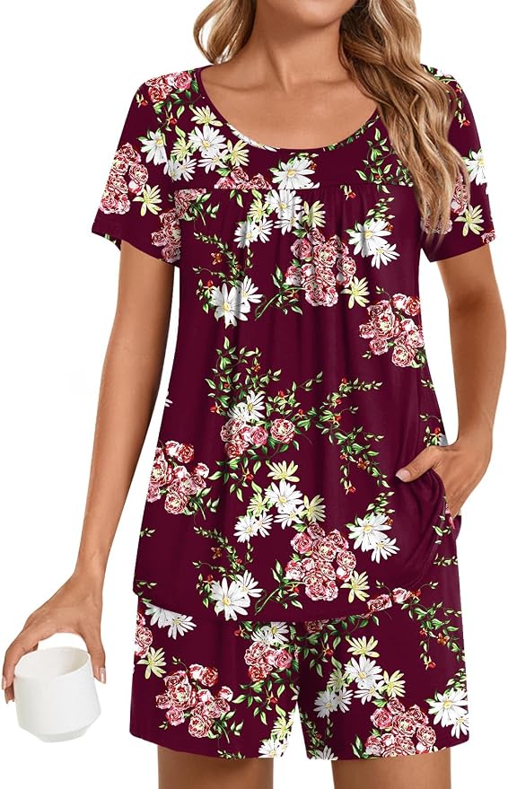 Floral Wine Red