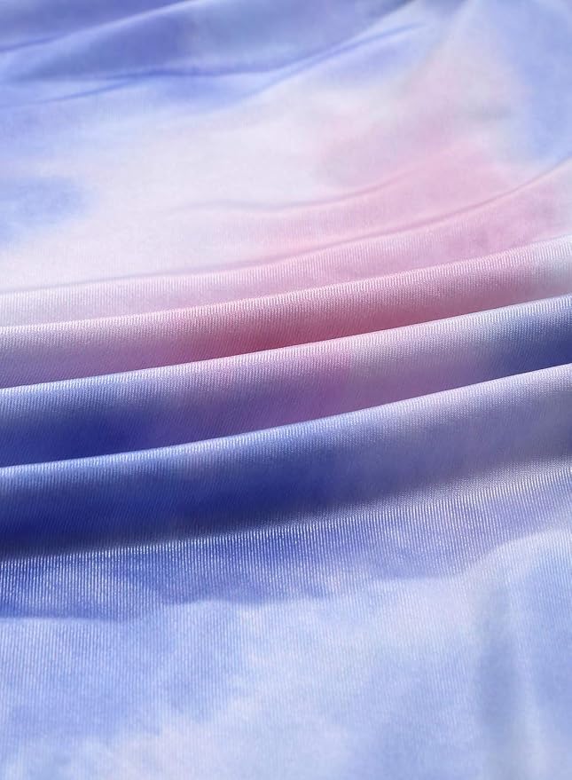 Light Blue Tie-dyed With Satin Bow Detail