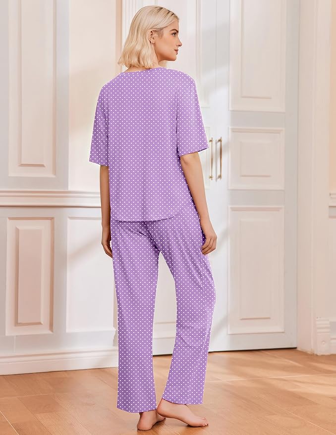 Lilac Dots/Navy Star