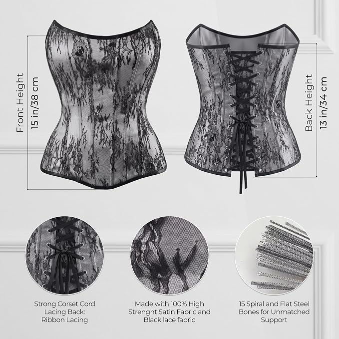 Grey Lace - Measure Your Body & Use the Size Chart!