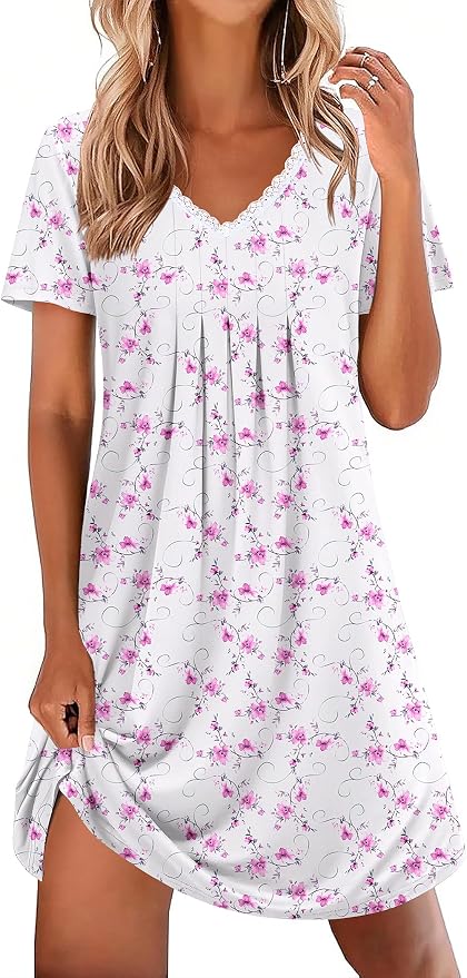 Floral Pink White