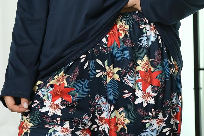 Navy/Yellow Flowers