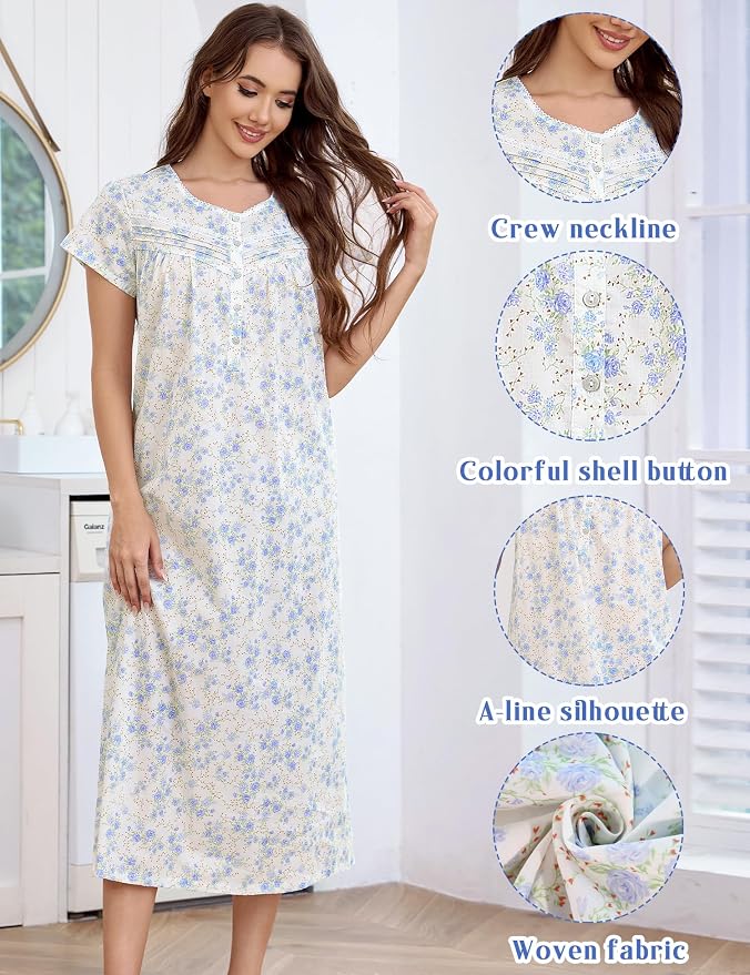 Woven-100% Cotton Red Branches, Blue Flowers