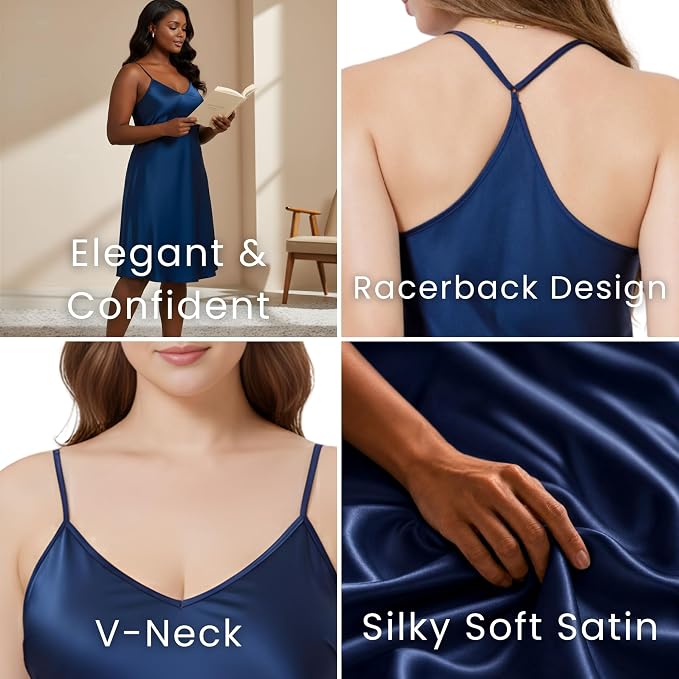 Midnight Navy Satin