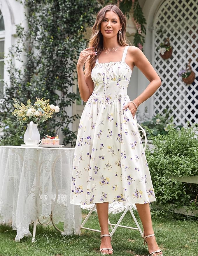 Beige Purple Floral