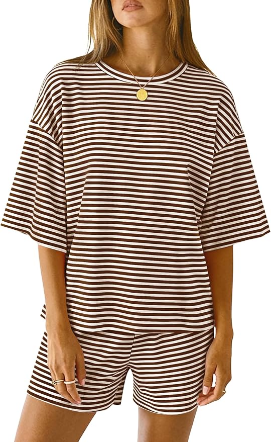 White Brown Striped