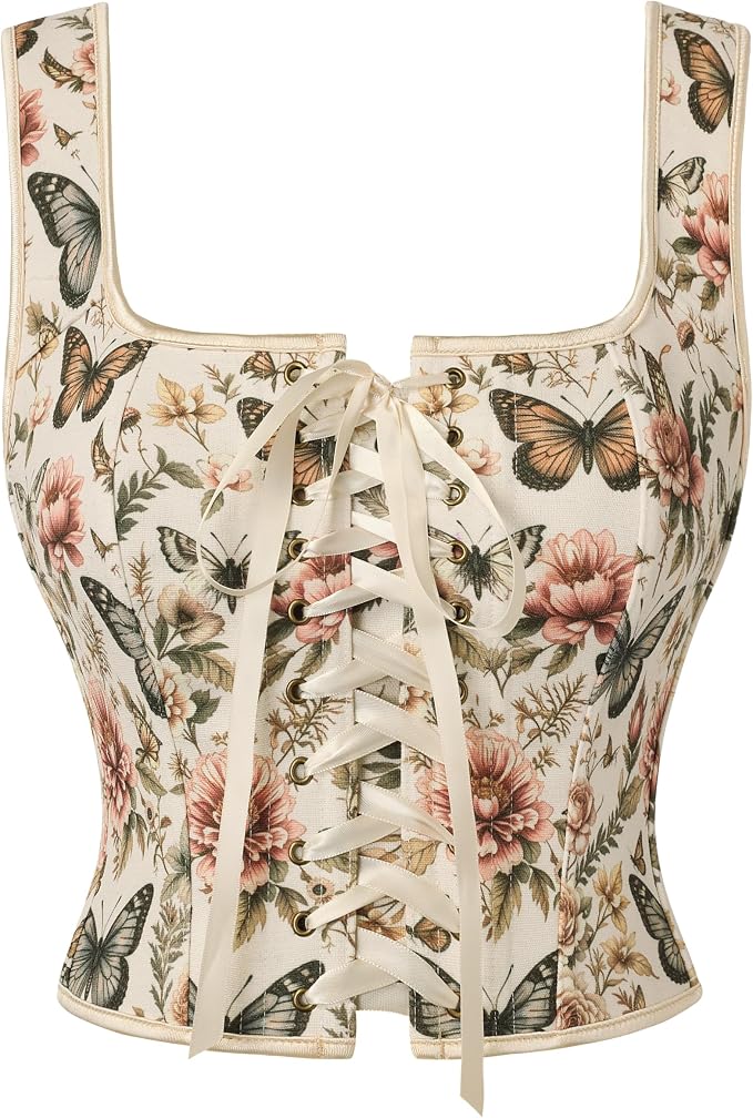 Cream Butterfly Floral
