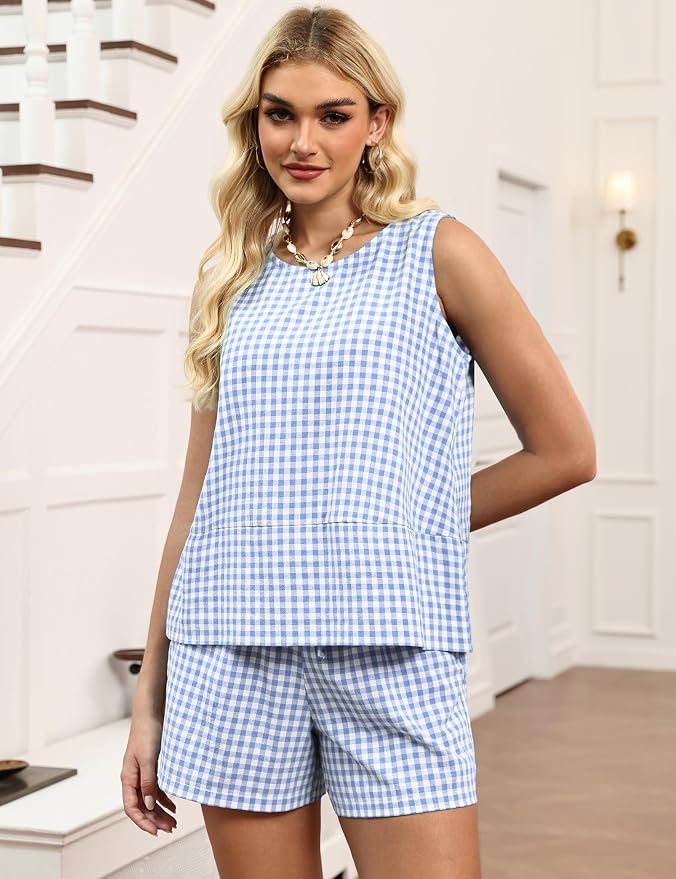 Light Blue & White Checkered