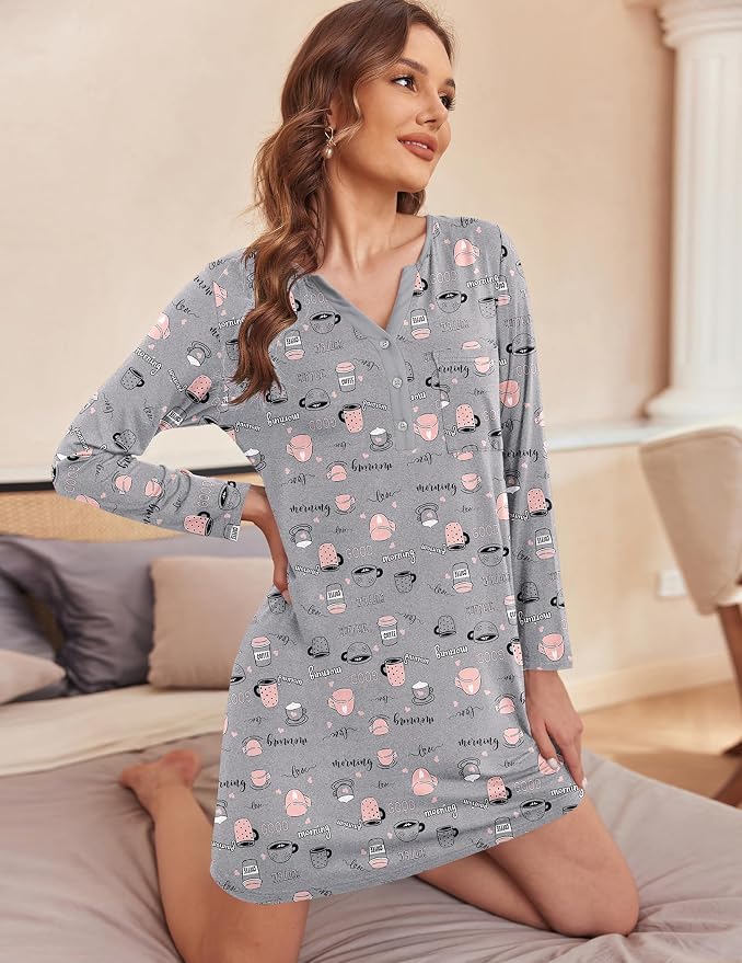 Grey Coffee Print