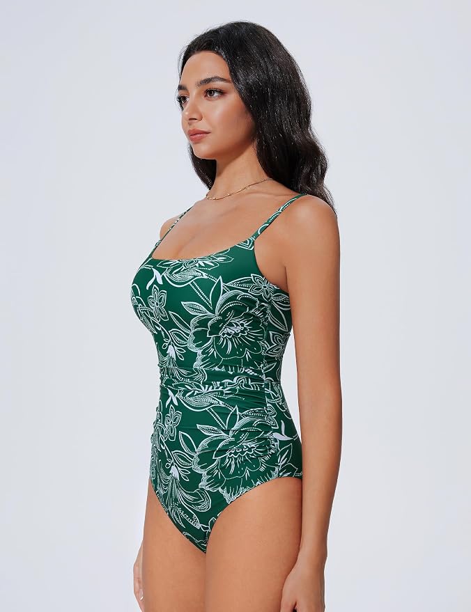 Green White Floral