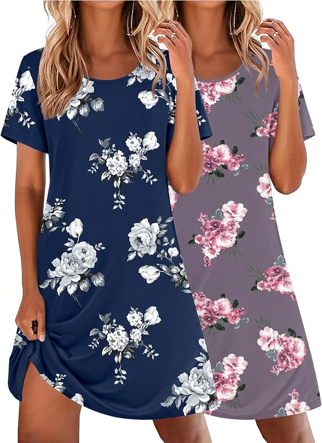 Purple Flower+navy Blue Flower