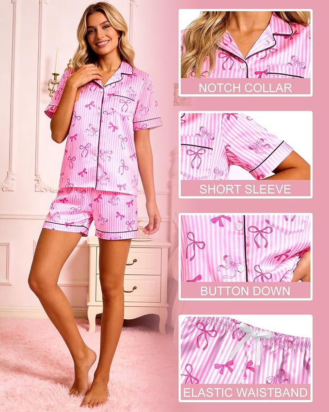 Pink Stripes Bow