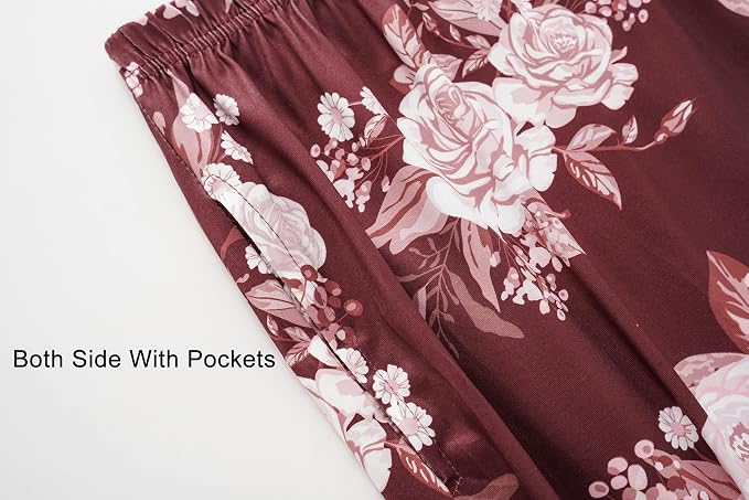Pink Floral/Wine Red