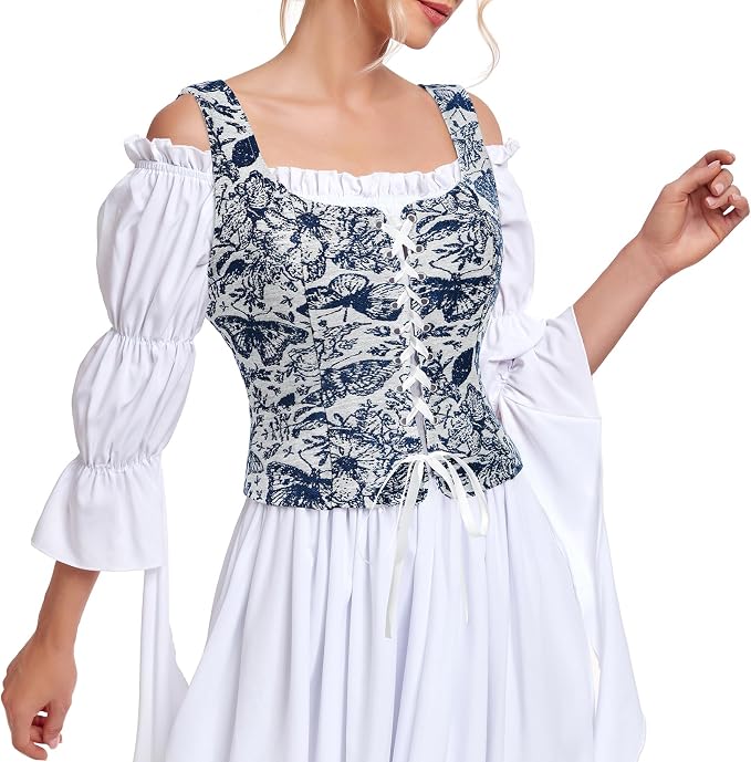 Blue Floral Corset