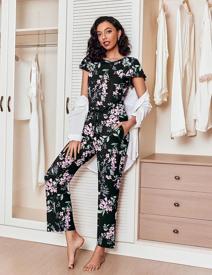 Black Flowers+navy Blue