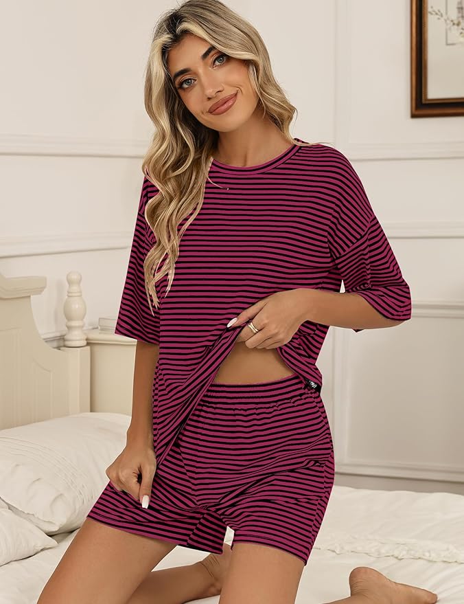 Black Pink Striped