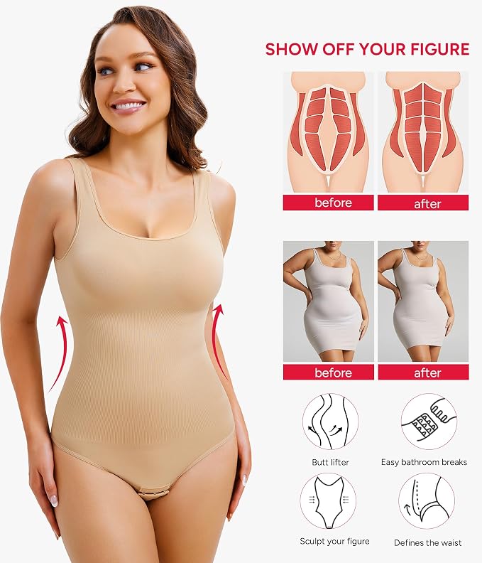 Beige Thong Bodysuit
