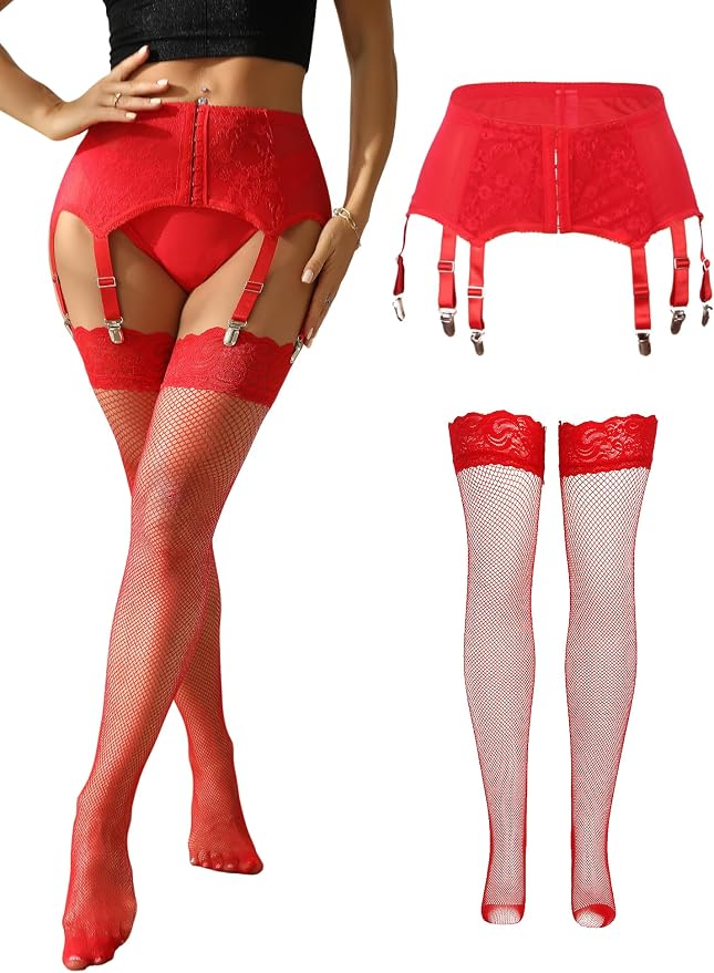 #Red-lace (Garter+stocking)