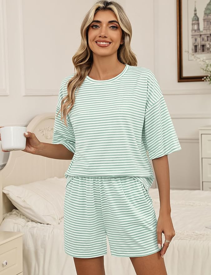 White Green Striped