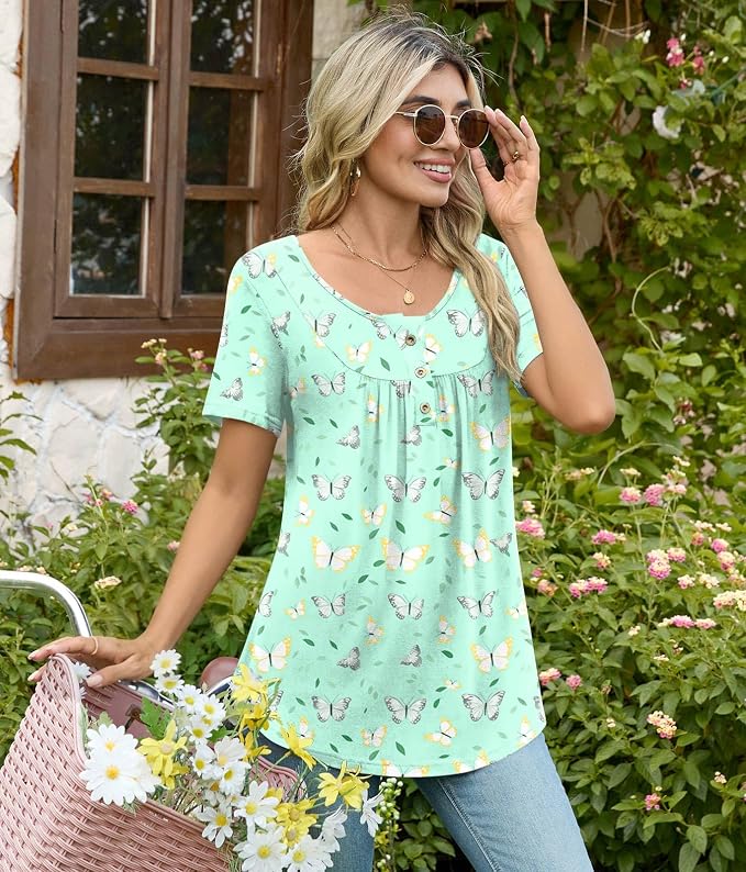 Short Colorful Butterfly-green