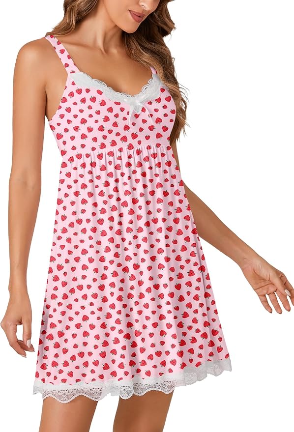 Pink Strawberry Print