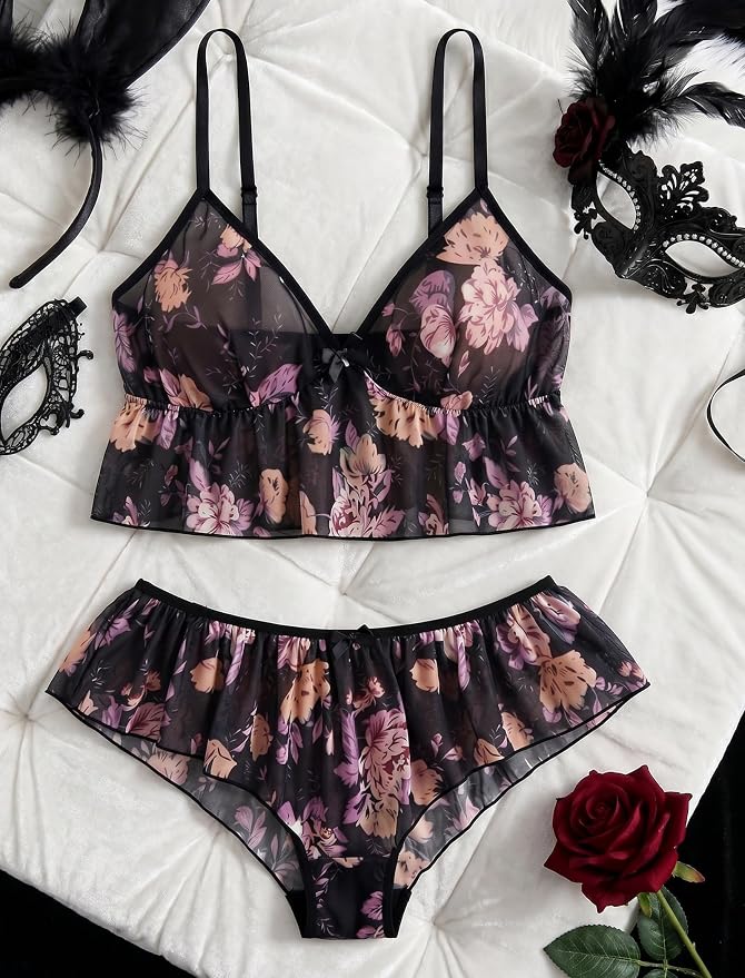 Black Floral Print